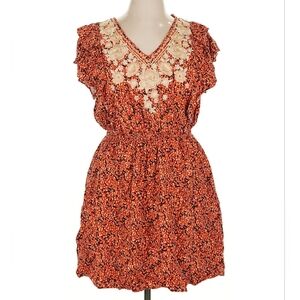 Savanna Jane Orange Floral Embridered Dress | Size 1X